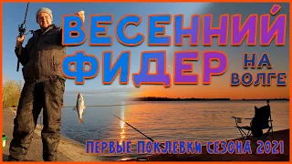 РЫБАЛКА НА ФИДЕР, Волга 2021-первые поклевки плотвы!)