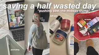 SAVING A HALF WASTED DAY 📈🎀🌱 fitness + cleaning + self care + being productive