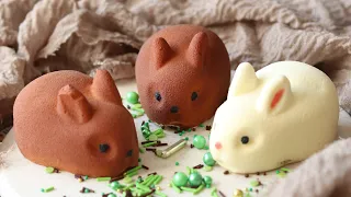 ПАСХАЛЬНЫЕ КРОЛИКИ🐇 КОКОСОВЫЕ ПИРОЖНЫЕ с ВИШНЕВЫМ ЖЕЛЕ🐇 Bunny mousse cake