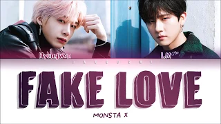 MONSTA X (I.M & HYUNGWON) - FAKE LOVE (COVER) LYRICS (Color Coded Eng)