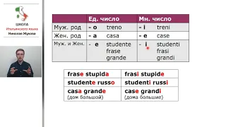 3-й урок.Число и род существительных и прилагательных.Итальянский с упражнениями.Курс Николая Жукова