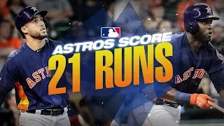 Astros put up 21 runs against the Mariners