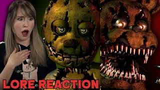 NEW FNAF FAN REACTS TO FIVE NIGHTS AT FREDDY'S 3 & 4 LORE