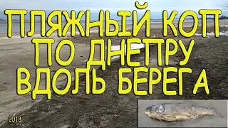 ПЛЯЖНЫЙ КОП ПО ДНЕПРУ ВДОЛЬ БЕРЕГА С МЕТАЛЛОИСКАТЕЛЕМ КВАЗАР АРМ 2018