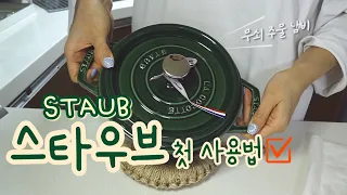 스타우브 STAUB 사용 전에 보고 따라하세요😇ㅣ무쇠 주물 냄비 첫 사용법ㅣUNBOXING🥘