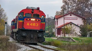 Passenger and freight trains at eastern  Macedonia. August - November 2021