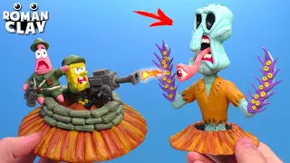 SpongeBob vs The Tentacle Terror with Clay | Roman Clay Tutorial