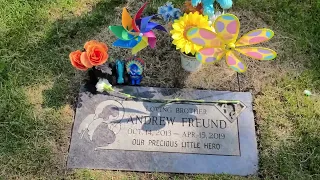 The Grave of 5 Year Old AJ Freund ST Michael the Archangel Cemetery Palatine IL Saturday 6/17/2023