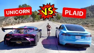 Tesla Plaid VS. Twin-Turbo Huracan “Unicorn”