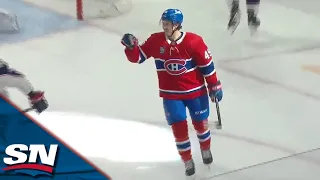 Canadiens' Rafael Harvey-Pinard Tips Home Slap-Pass To Record First-Career Hat Trick