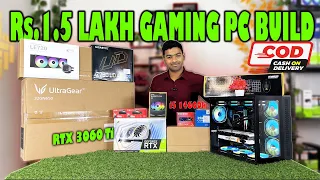 Rs.1.5LAKH🔥PC Build With RYZEN7 5700X+32GB RAM+LIQUID COOLER COOLER+RTX 3060ti+MONITOR ☎️:7011001586