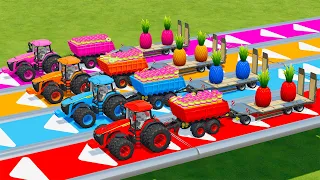 LOAD DONUTS AND PINEAPPLES WITH JOHN DERRE TRACTORS - Farming Simulator 22