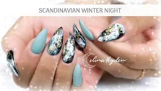 TUTORIAL | SCANDINAVIAN WINTER SKY | GALAXY | STILETTO GEL NAILS