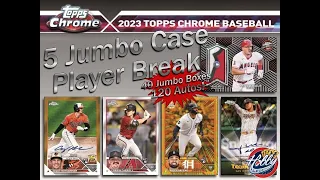 CASE #4 of 5 - 2023 Topps Chrome JUMBO 5 Case (40 Box) Player Break eBay 03/25/24