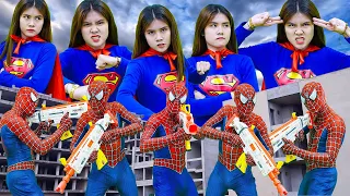 Zombie Rescue Supergirl| Superheroes Team SEAL X Nerf Battle Gun Fight