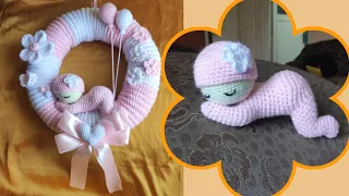 كروشيه الطفلة النائمة الجزء الاول -  crochet sleeping baby part 1 (written pattern)