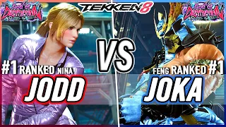 T8 🔥 Jodd (#1 Ranked Nina) vs JoKa (#1 Ranked Feng) 🔥 Tekken 8 High Level Gameplay