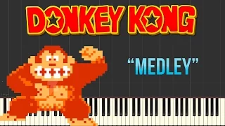 Donkey Kong - Stage Start / Game Start / Level One / Hammer (Piano Tutorial Synthesia)