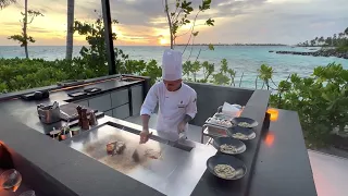 The Ritz-Carlton Maldives, Fari Islands | Iwau Japanese restaurant | second course platting.