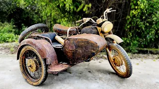 Restoration a Sidecar Ural from an abandoned trash can - Restoring an antique Sidecar Ural engine