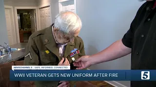 WWII Veteran who lost everything in a fire, gets a new uniform and medals