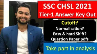 SSC CHSL 2021 Answer key Out| Normalisation and Cutoff Analysis.