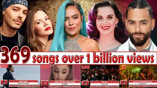 All 369 songs with over 1 billion views - July 2023 №30
