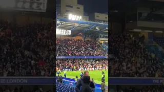 The Arsenal fans taking over Stamford Bridge…🎶💪🏼