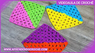 Aprenda Como Fazer um Quadradinho de Crochê Com 02 Cores