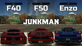 Ferrari F40 vs Ferrari F50 vs Ferrari Enzo - NFS MW Redux V3 - WHICH IS FASTEST ?