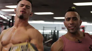 Working out with WWE superstars Austin Theory (MITB)