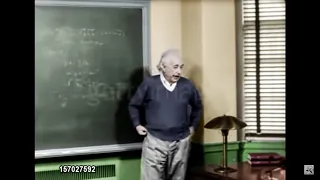 (ЦВЕТНОЕ ВИДЕО!) Альберт Эйнштейн в своем кабинете в Принстонском университете