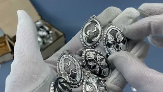 Кубачинские серебряные сережки.