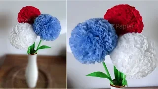 How to Make Round Paper Flowers with napkins or tissue paper 💐