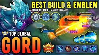 STRONGEST MAGE!! GORD BEST BUILD & EMBLEM 2023 | TOP GLOBAL GORD GAMEPLAY - MOBILE LEGENDS