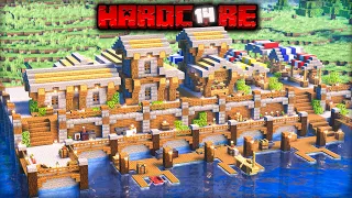 I Built a REALISTIC MEDIEVAL HARBOUR in Minecraft Hardcore