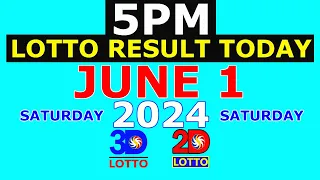 5pm Lotto Result Today June 1 2024 (PCSO)