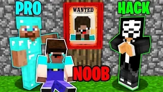 Minecraft - NOOB vs PRO vs HACKER : WANTED NOOB GIRL Challenge in Minecraft Animation