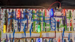 8-Bit Breadboard CPU (Memory, Address Registers, Onboard Programming)