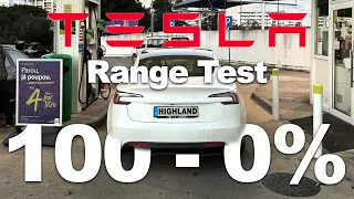 TESLA Model 3 (2024): Real-World Range Test 100-0% |  Standard Range