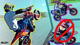 Coaster Wheelie Practice (Girl Down and 13 y/o kid on a Supermoto) | BLDH