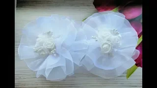 Пышные белые банты на 1 сентября  /White bows on September 1./ Fitas brancas em 1 de setembro