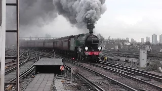 LNER B1 61306 'Mayflower' erupts through Clapham Junction on The Cathedrals Express! 14/02/15