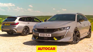 Fast plug-in estate shootout | 508 Peugeot Sport Engineered v BMW 330e | Autocar