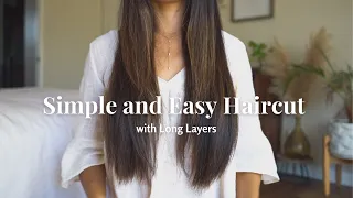 SIMPLE DIY Long Layer Haircut At Home ✂️