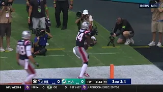 Kendrick Bourne Touchdown | Patriots vs Dolphins