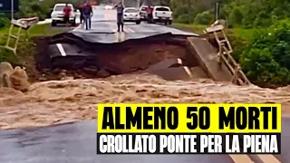 È CROLLATO UN PONTE IN AUTOSTRADA PER LA PIENA DEL FIUME: ALMENO 50 MORTI. IL VIDEO