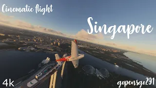 Microsoft Flight Simulator 2020: Cinematic flight of singapore in 4k