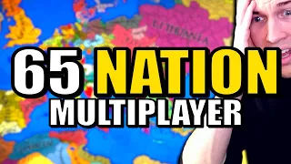 I made a MASSIVE multiplayer battle with 65 Player Controlled Countries! (EU4)