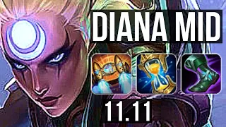 DIANA vs ORIANNA (MID) | 10/1/7, Quadra, 65% winrate, Legendary | BR Master | v11.11